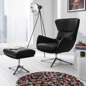 Studio Copenhagen Sessel Hepburn III Schwarz Echtleder 84x99x96 cm (BxHxT)