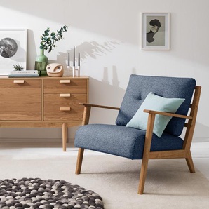 Sessel Blau Webstoff Inze 83 x 80 x 75cm