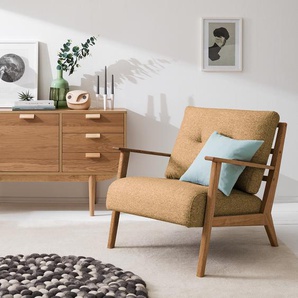 Sessel Braun/Hellbraun Webstoff Inze 83 x 80 x 75cm