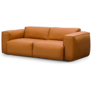 2-Sitzer Sofa Braun/Cognac Echtleder Neka 220 x 71 x 102cm Modern