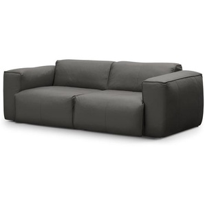 2-Sitzer Sofa Grau/Grau Echtleder Neka 220 x 71 x 102cm Modern