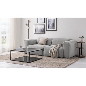 2-Sitzer Sofa Grau/Lichtgrau Webstoff Saia 220 x 71 x 102cm Modern