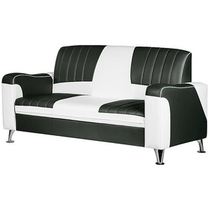 Studio Monroe Sofa Nixa 3-Sitzer Weiß/Schwarz Kunstleder 186x93x76 cm (BxHxT) Modern