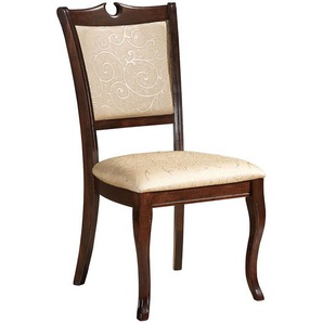 Stühle im italienischen Design Beige und Walnussfarben (2er Set)