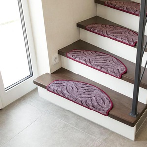 Stufenmatte ANDIAMO Amberg Teppiche Gr. B/L: 28 cm x 65 cm, 9 mm, 15 St., lila (aubergine) Stufenmatte Stufenmatten Teppiche Hoch-Tief-Struktur, erhältlich als Set mit 2 Stück oder 15