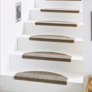 Stufenmatte ANDIAMO Saragossa Teppiche Gr. B/L: 65 cm x 28 cm, 6,5 mm, 1 St., braun (braun,beige) Stufenmatten meliert, selbstklebend, strapazierfähig, 15 Stück in einem Set