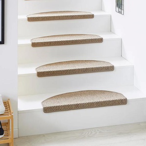 Stufenmatte ANDIAMO Skagen Teppiche Gr. B/L: 65 cm x 28 cm, 5 mm, 1 St., beige (sand) Stufenmatten meliert, selbstklebend, strapazierfähig, 15 Stück in einem Set