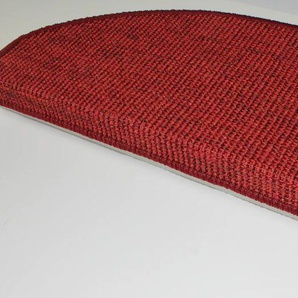 Stufenmatte DEKOWE Mara S2 Teppiche Gr. B/L: 25 cm x 65 cm, 5 mm, 15 St., rot (rot, meliert) Stufenmatten 100% Sisal, große Farbauswahl, selbstklebend, auch als Set 15 Stück