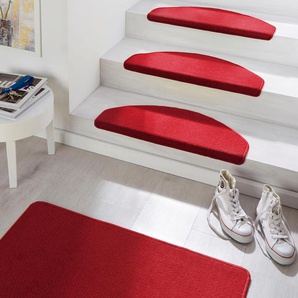 Stufenmatte HANSE HOME Fancy Teppiche Gr. B/L: 23 cm x 65 cm, 7 mm, 15 St., rot Stufenmatten 15 Stück, Treppenmatten, Selbstklebend, Stufenteppich, Treppenstufen