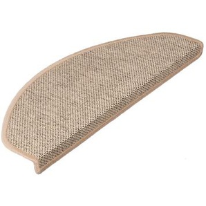 Stufenmatte Sabang | Sisaloptik | Beige | 19 x 56 cm | Halbrund