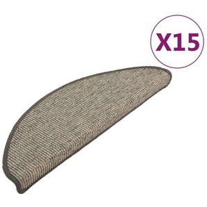 vidaXL Stufenmatten Selbstklebend 15 Stk. Grau und Beige 65x21x4 cm