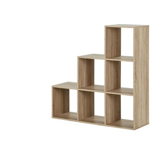 Stufenregal - holzfarben - Materialmix - 105 cm - 105 cm - cm 33,0 | Möbel Kraft