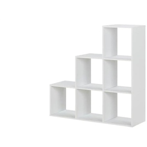 Stufenregal - weiß - Materialmix - 105 cm - 105 cm - cm 33,0 | Möbel Kraft