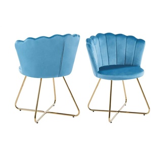 Stuhl 2er-Set - blau - Materialmix - 69,5 cm - 85 cm | Möbel Kraft