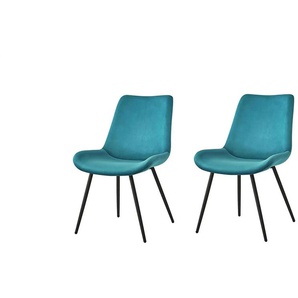 Stuhl 2er-Set - blau - Materialmix - 54 cm - 84 cm | Möbel Kraft
