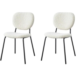 Stuhl 2er-Set - weiß - Materialmix - 49 cm - 82,5 cm | Möbel Kraft