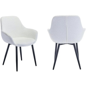 Stuhl 2er-Set - weiß - Materialmix - 64 cm - 86 cm | Möbel Kraft