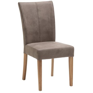 Stuhl 3701 Alexa in stone, mit Füßen aus massiver Balkeneiche
