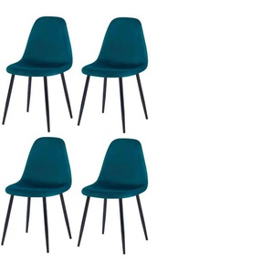 Stuhl 4er-Set - blau - Materialmix - 46,5 cm - 86 cm | Möbel Kraft
