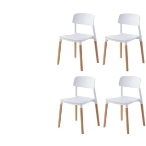 Stuhl 4er-Set  Soro ¦ weiß ¦ Maße (cm): B: 45 H: 75