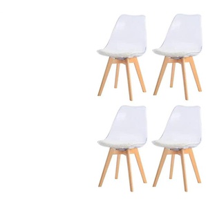 Stuhl 4er-Set - weiß - Materialmix - 49 cm - 84 cm | Möbel Kraft