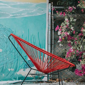 Stuhl Acapulco Chair Acapulco Design Bespannung rot, 92x70x95 cm