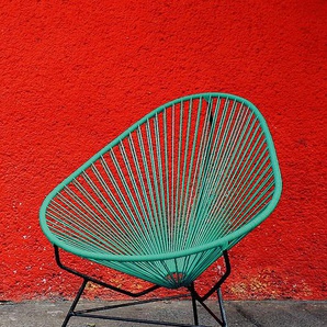 Stuhl Acapulco Chair Acapulco Design Bespannung aqua verde türkis, 92x70x95 cm