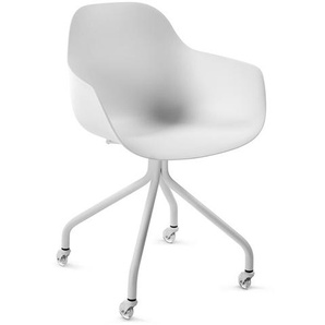 Stuhl auf Rollen Bora weiß, Designer Perfecta, 80.5x57x55 cm