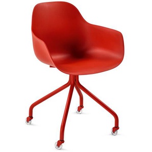 Stuhl auf Rollen Bora rot, Designer Perfecta, 80.5x57x55 cm