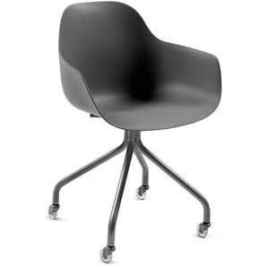 Stuhl auf Rollen Bora silber, Designer Perfecta, 80.5x57x55 cm