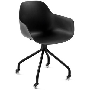 Stuhl auf Rollen Bora schwarz, Designer Perfecta, 80.5x57x55 cm