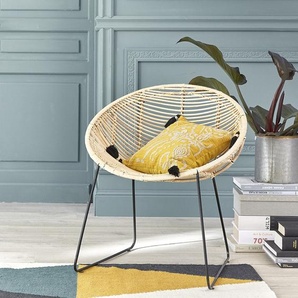 Stuhl aus Rattan und Metall