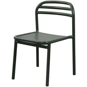 Stuhl Bliss Cane-line Aluminium dark green grau, Designer Johannes Foersom & Peter Hiort-Lorenzen, 77x52x56 cm