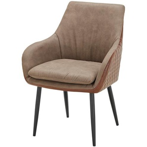 Stuhl - braun - Materialmix - 63 cm - 86,5 cm - 65,5 cm | Möbel Kraft