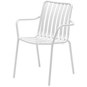 Armlehnstuhl Casablanca Aluminium weiß, 84.2x58x59 cm