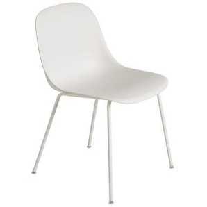 Stuhl Fiber plastikmaterial weiß / Beine Metall - Recycling-Kunststoff - Muuto - Weiß