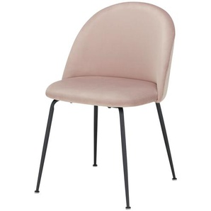 Samtstuhl  Fiete ¦ rosa/pink ¦ Maße (cm): B: 48,5 H: 78 T: 48.5
