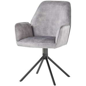 Stuhl Velours Flynn ¦ grau ¦ Maße (cm): B: 60 H: 86 T: 62.0