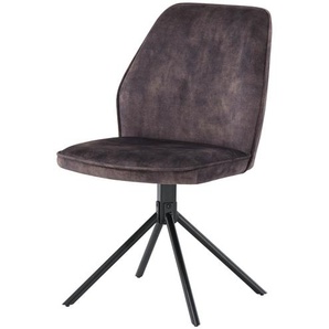 Stuhl Velours Flynn ¦ grau ¦ Maße (cm): B: 52 H: 86 T: 62.0