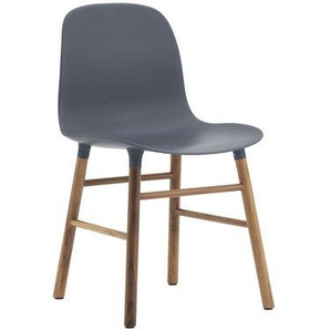 Stuhl Form plastikmaterial blau holz natur / Stuhlbeine aus Nussbaum - Normann Copenhagen - Holz natur