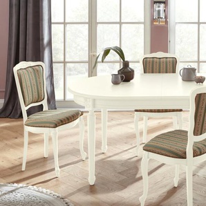 Stuhl HOME AFFAIRE 135 Stühle weiß (weiß lackiert, gruen gelb) 4-Fuß-Stuhl Esszimmerstuhl Polsterstuhl Küchenstühle Stühle