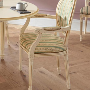 Stuhl HOME AFFAIRE LUIGI Stühle weiß (creme, lackiert, gruen, gelb) 4-Fuß-Stuhl Armlehnstuhl Esszimmerstuhl Küchenstühle Stühle
