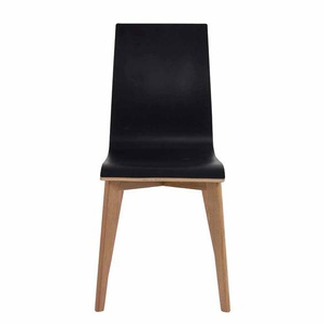 Stuhl in Schwarz Eiche Holzbeine (2er Set)