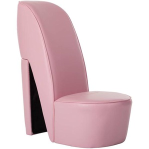 Stuhl in Stöckelschuh-Form Rosa Kunstleder 43x82.5x85.5 cm (BxTxH)