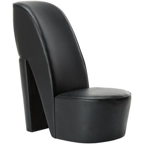 Stuhl in Stöckelschuh-Form Schwarz Kunstleder 43x82.5x85.5 cm (BxTxH)