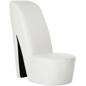 Stuhl in Stöckelschuh-Form Weiß Kunstleder 43x82.5x85.5 cm (BxTxH)
