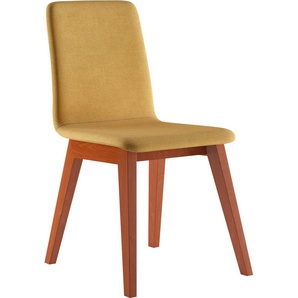 Stuhl INOSIGN Sandy Stühle Gr. B/H/T: 47 cm x 88 cm x 56 cm, 2 St., Microfaser Veloursoptik, Massivholz, grün (green, kirsch) 4-Fuß-Stuhl Esszimmerstuhl Polsterstuhl Küchenstühle