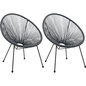 Stuhl INOSIGN Stühle Gr. B/H/T: 73 cm x 88 cm x 73 cm, 2 St., Metall, schwarz (schwarz, schwarz) Kunststoffstuhl Gartenstuhl Gartenstühle
