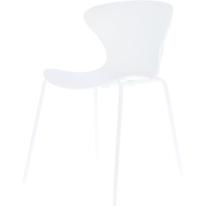 Stuhl JANKURTZ riva Stühle Gr. B/H/T: 80 cm x 47 cm x 50 cm, 4 St., Metall, weiß (weiß, weiß) Stapelstuhl 4-Fuß-Stuhl Stapelstühle
