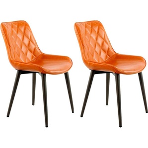 Stuhl KAYOOM Cecil Stühle Gr. Maße (B/T/H): 53/60/81,5 cm, orange 4-Fuß-Stuhl Esszimmerstuhl Küchenstühle Stühle (2er-Set)